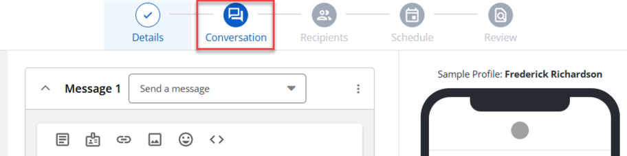 conversation stepper